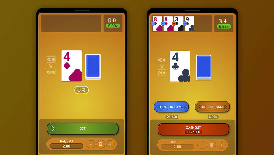 Hi-Lo gameplay screenshot
